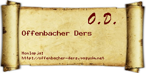 Offenbacher Ders névjegykártya